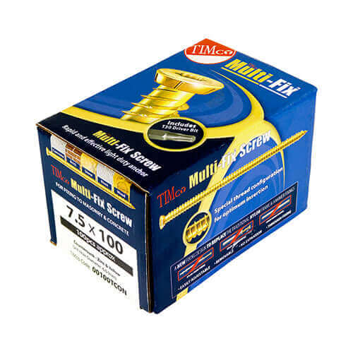 Tornillos para hormigón TimCo - Hormigón TX - Plano avellanado AMARILLO (100 PCS)