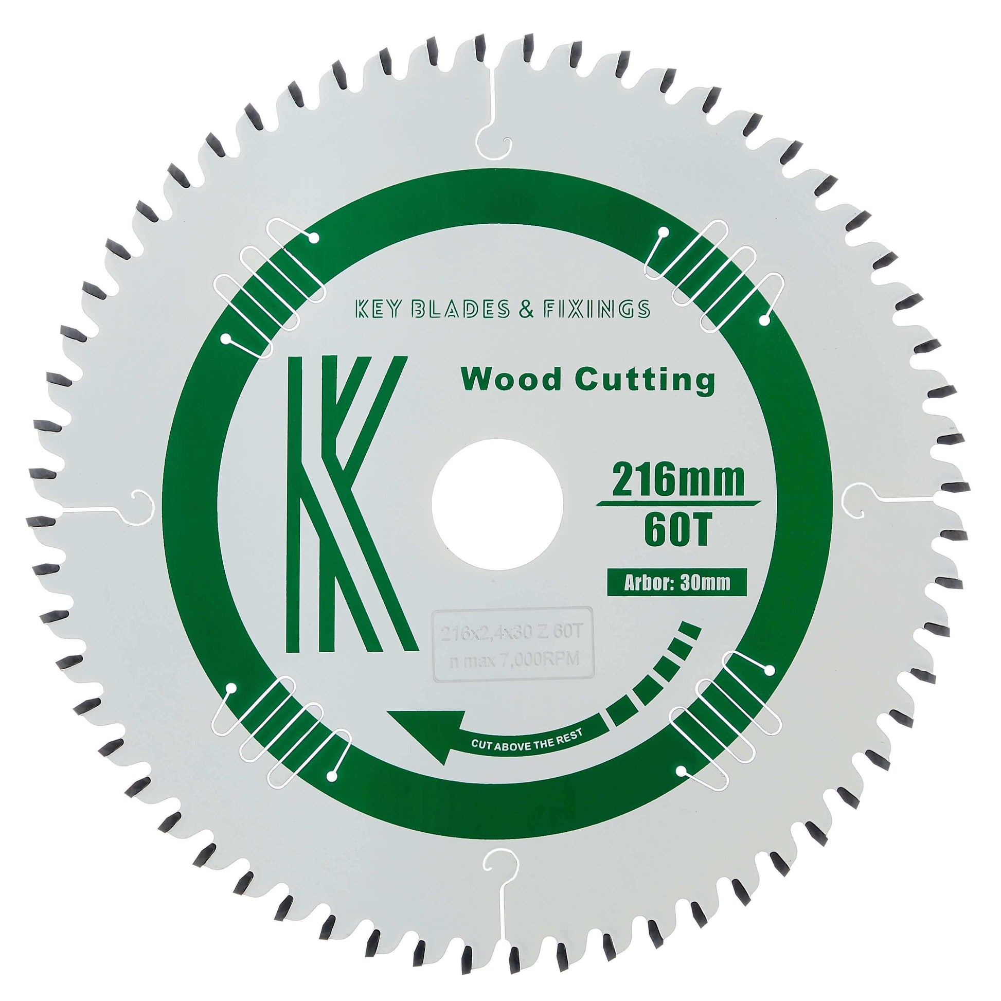 216mm x 30mm x 2.4mm 60T ATB (Neg Rake) Festool KS60 Circular Saw Blade image