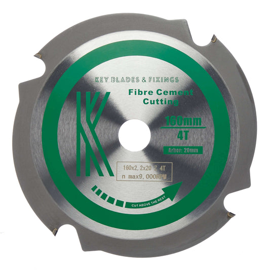 Hoja de placa de fibra de cemento PCD de 4 dientes de 160 mm x 20 mm x 2,2 mm - 2200