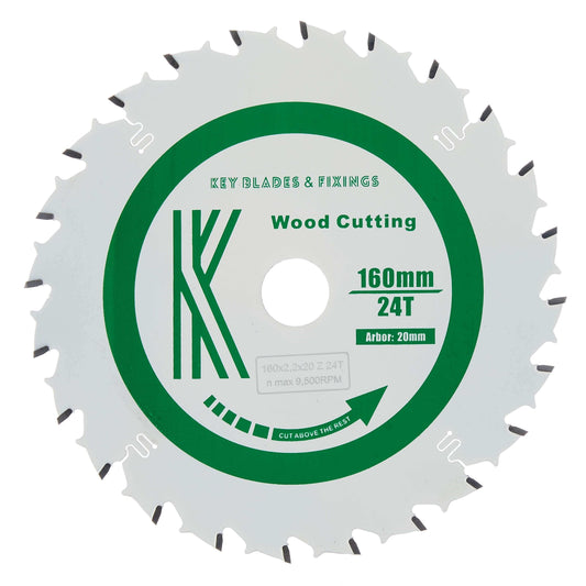 160mm x 20mm x 2.2mm 24 Tooth Track/Circular saw blade - 2202