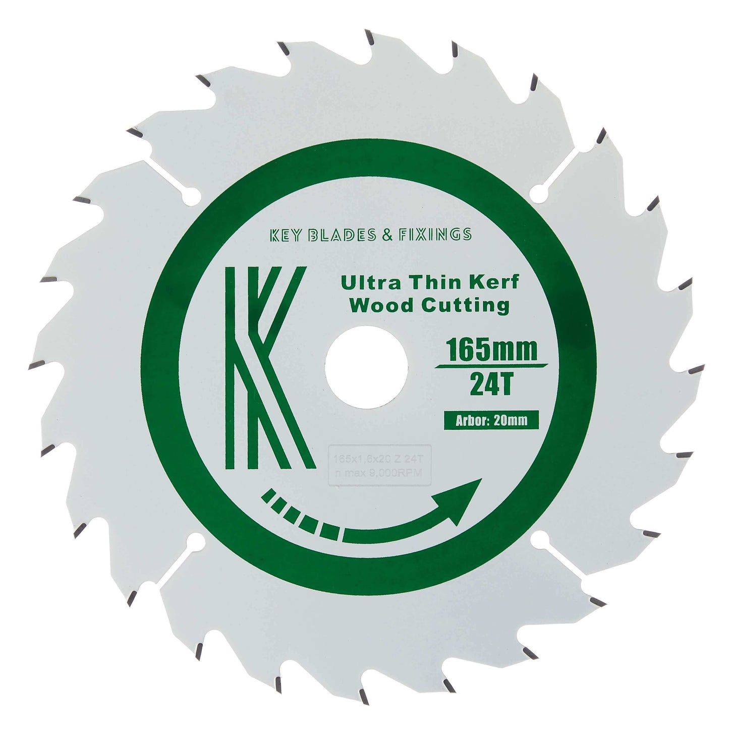 165 mm x 20 mm x 1,6 mm Hoja de sierra circular/de 24 dientes - 4001