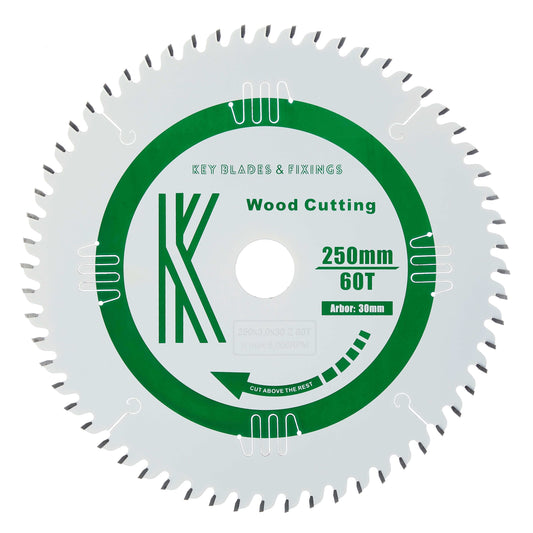 250mm x 30mm x 3.0mm 60 Tooth ATB Saw Blade - 6102