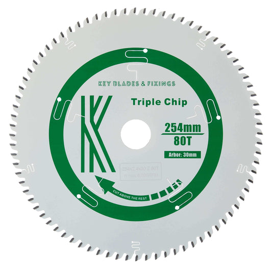 254mm x 30mm x 2.4mm 80 Tooth Triple Chip (MFC & Laminates) 8254