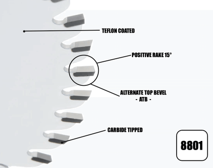 Hoja de sierra ATB de 48 dientes de 184 mm x 30/20 mm x 2,4 mm - 8801