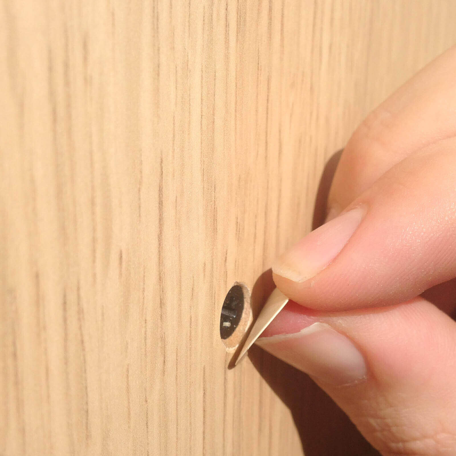 KwikCaps Self Adhesive Screw Cover Caps - Woodline Creme - Kronospan 8508 - Key Blades & Fixings Ltd