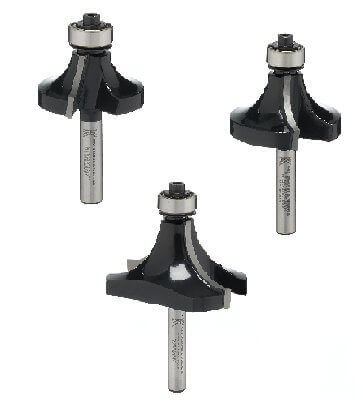 3 Pack of 1/4" Rounding Over Cutters Router Set - RRO -  Shop Key Blades & Fixings | Workwear, Power tools & hand tools online - Key Blades & Fixings Ltd